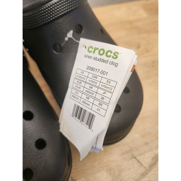 Crocs NEW Siren Studded Black Clog Platform Heel Unisex Size M 10 W 12 - Picture 5 of 9